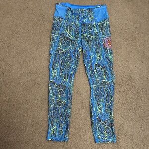 The North Face Kids Blue and Yellow Patterned Leggings